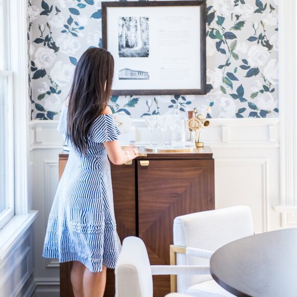 Blue and White Striped Dress - Picture 4 of 7